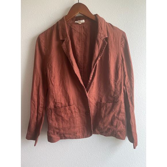 Eileen Fisher Jackets & Blazers - EILEEN FISHER Brown Linen Blazer Jacket Petite